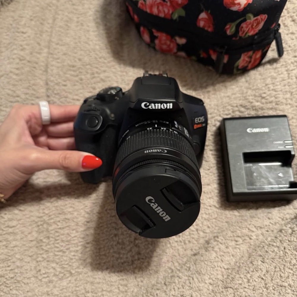 Canon EOS Rebel T6i Black DSLR Camera with Lens and Charger